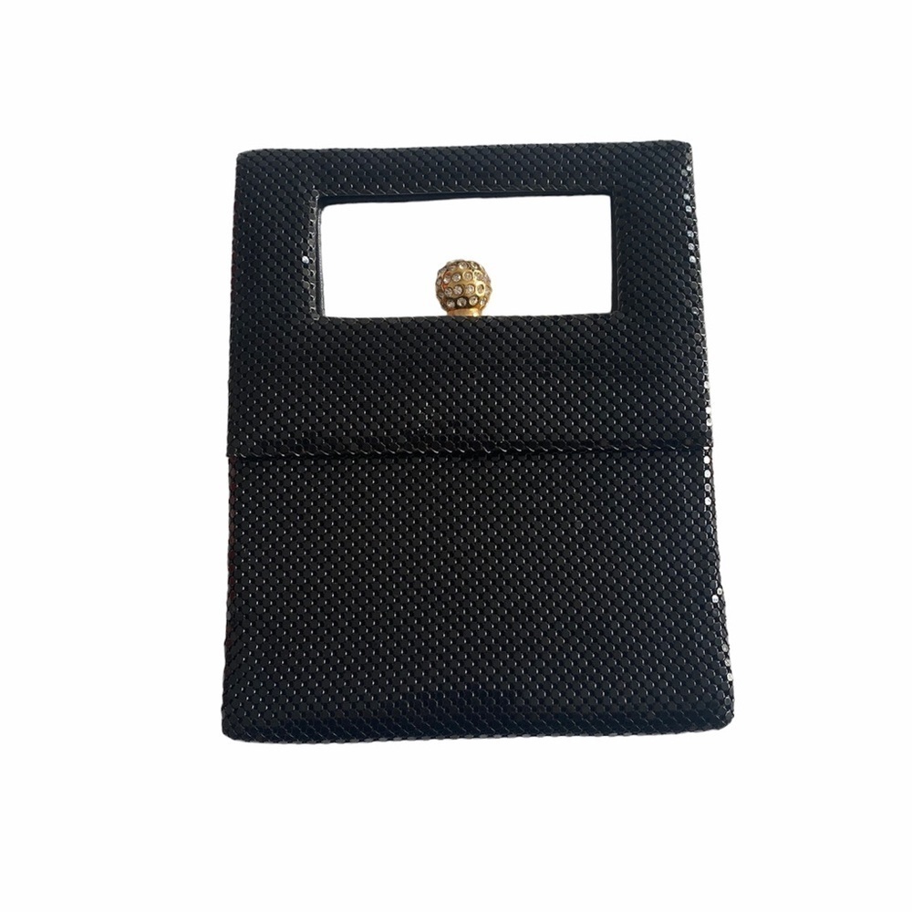 La Regale- Vintage Black Evening Bag with Diamond Clasp - Picture 1 of 7